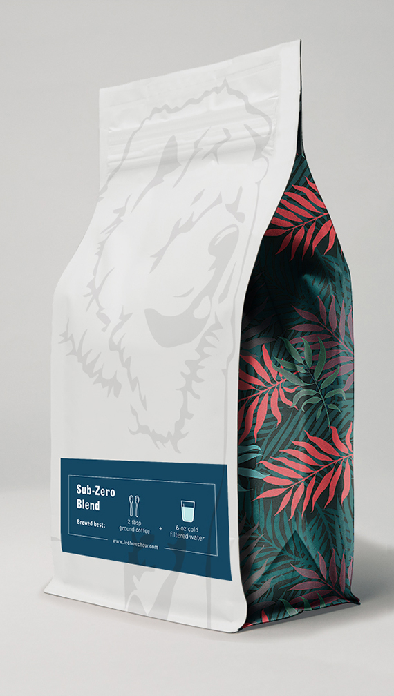 Cafe coffee bag back branding