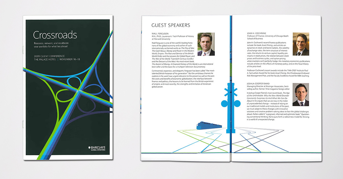 Financial services conference brochure branding