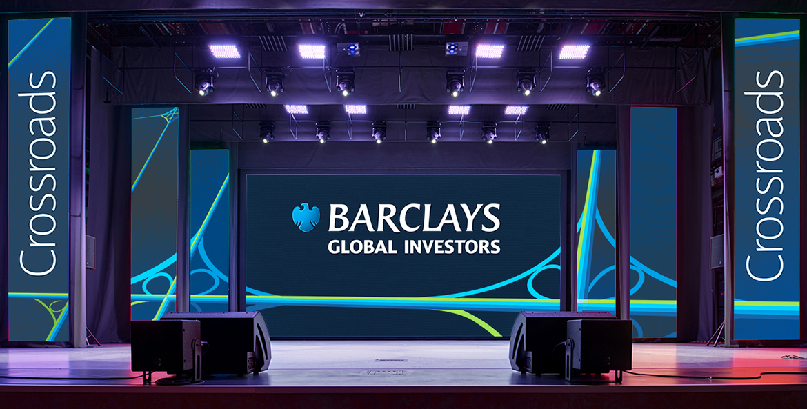 Financial services conference stage branding