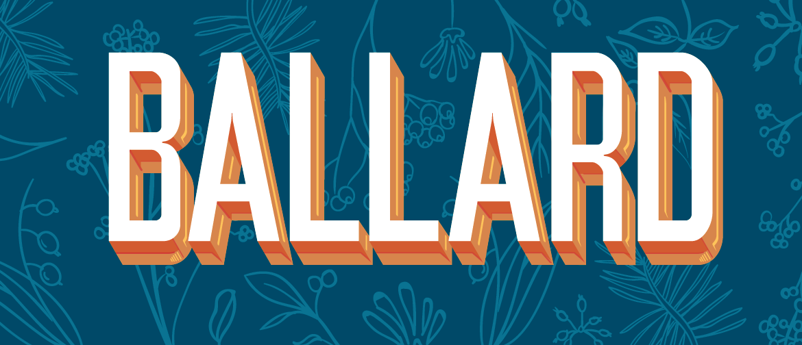 Ballard logo on botanical background