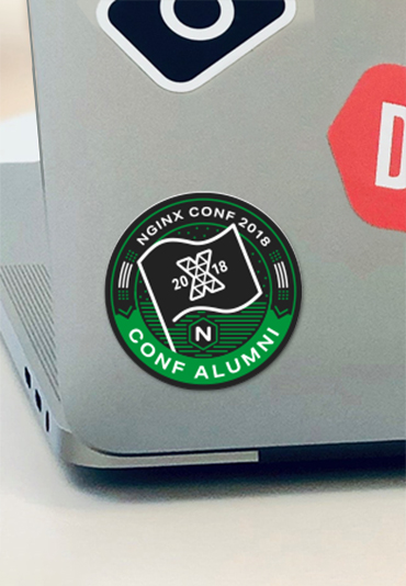 NGINX Atlanta tech conference sticker swag