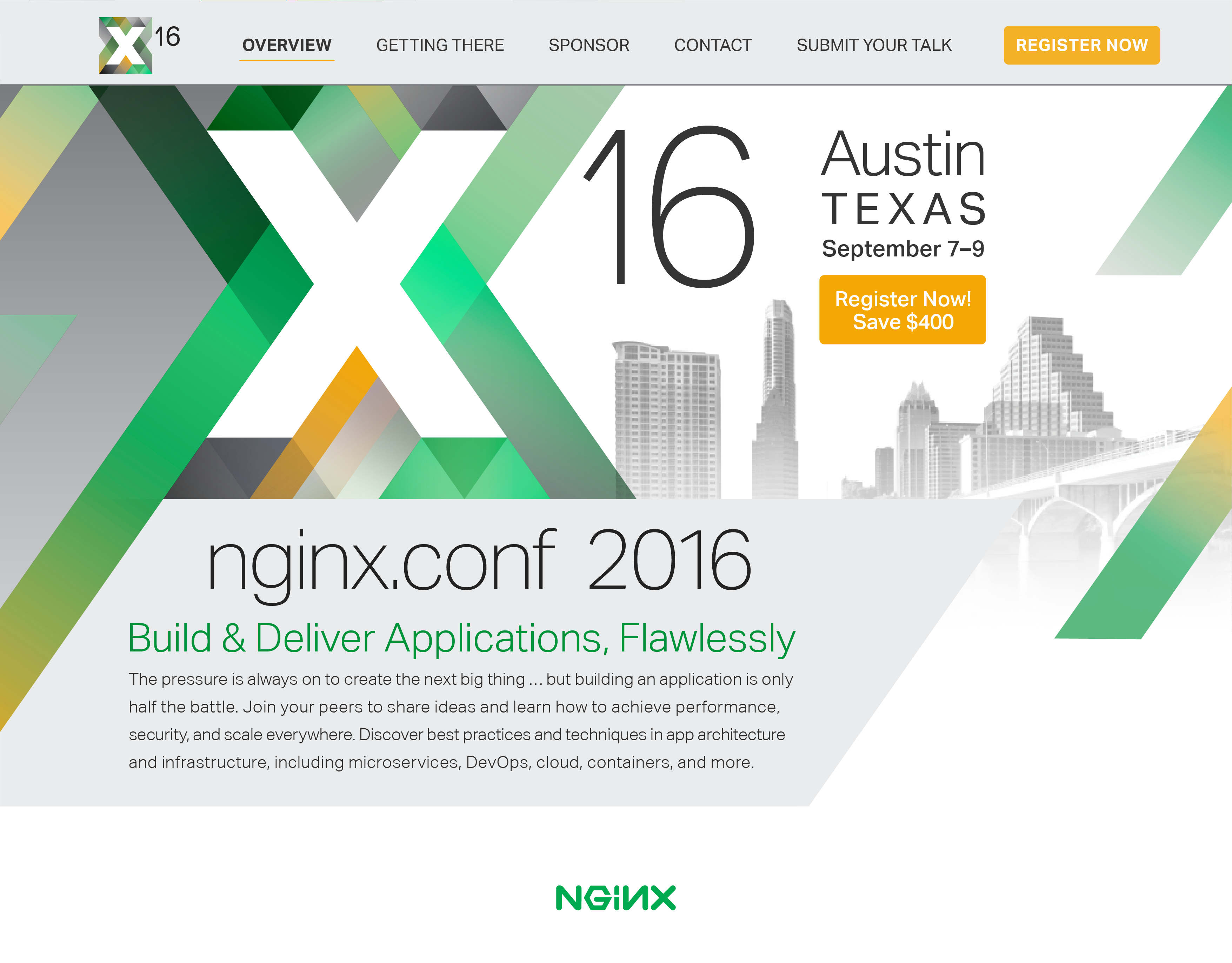 NGINX Conf Austin homepage